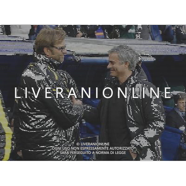 Madrid (30/04/2013).- Estadio Santiago Bernabeu. UEFA Champions League. Real Madrid - Borussia Dortmund. Jurgen Kloop, Jose Mourinho. Photo: Alex Cid-Fuentes / ALFAQUI AG ALDO LIVERANI S A S ONLY ITALY