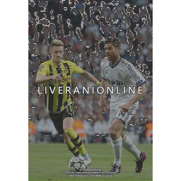 Madrid (30/04/2013).- Estadio Santiago Bernabeu. UEFA Champions League. Real Madrid - Borussia Dortmund. Marco Reus, Xabi Alonso. Photo: Alex Cid-Fuentes / ALFAQUI AG ALDO LIVERANI S A S ONLY ITALY