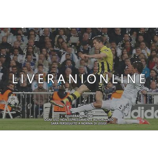 Madrid (30/04/2013).- Estadio Santiago Bernabeu. UEFA Champions League. Real Madrid - Borussia Dortmund. Robert Lewandowski, Raphael Varane. Photo: Alex Cid-Fuentes / ALFAQUI AG ALDO LIVERANI S A S ONLY ITALY
