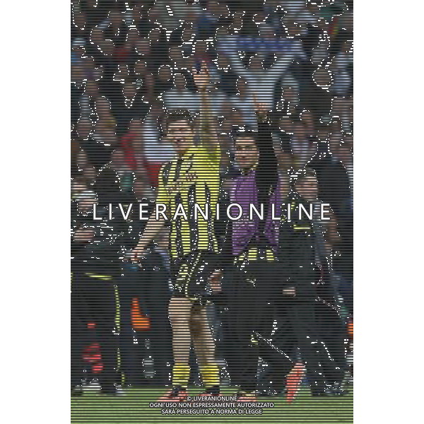 Madrid (30/04/2013).- Estadio Santiago Bernabeu. UEFA Champions League. Real Madrid - Borussia Dortmund. Robert Lewandowski, Nuri Sahin. Photo: Alex Cid-Fuentes / ALFAQUI AG ALDO LIVERANI S A S ONLY ITALY