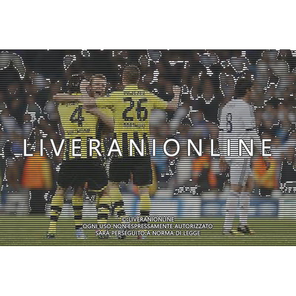 Borussia Dortmund\'s players celebrate clasification during Champions League match on april 30th 2013. Photo: Cesar Cebolla / ALFAQUI AG ALDO LIVERANI S A S ONLY ITALY