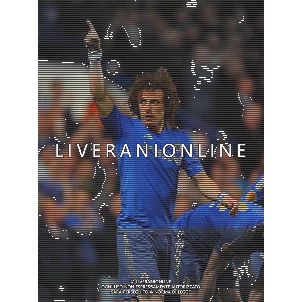 David Luiz celebrates Scoring 3rd goal Chelsea 2012/13 Chelsea V FC Basel 02/05/13 UEFA Europa League Semi Final Photo: Robin Parker Fotosports International ©photoshot/AGENZIA ALDO LIVERANI SAS - ITALY ONLY - Chelsea - Basilea semifinale di ritorno Europa League 02 maggio 2013