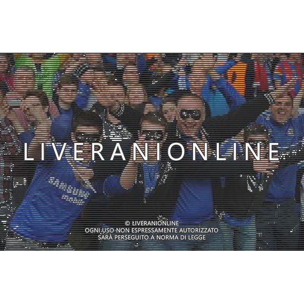 Chelsea Fans with Torres Masks 2012/13 Chelsea V FC Basel (3-1) 02/05/13 UEFA Europa League Semi Final Photo: Robin Parker Fotosports International ©photoshot/AGENZIA ALDO LIVERANI SAS - ITALY ONLY - Chelsea - Basilea semifinale di ritorno Europa League 02 maggio 2013