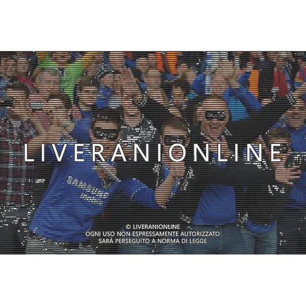 Chelsea Fans with Torres Masks 2012/13 Chelsea V FC Basel (3-1) 02/05/13 UEFA Europa League Semi Final Photo: Robin Parker Fotosports International ©photoshot/AGENZIA ALDO LIVERANI SAS - ITALY ONLY - Chelsea - Basilea semifinale di ritorno Europa League 02 maggio 2013