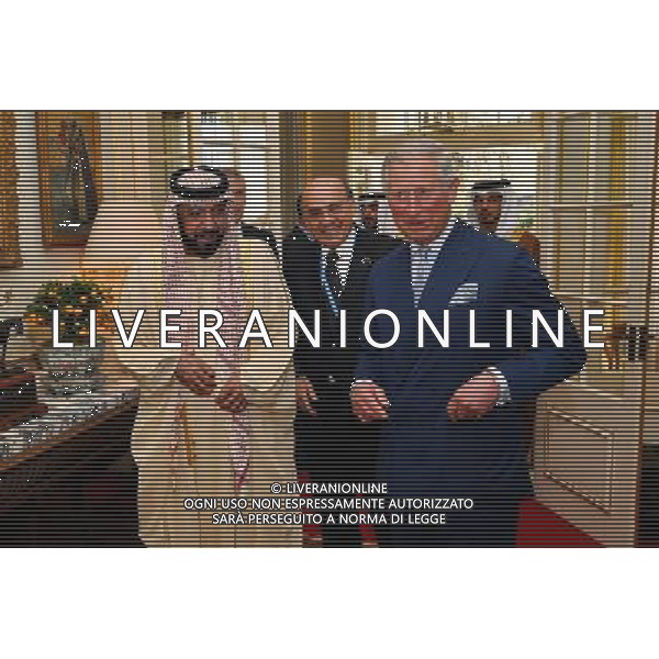 The Prince of Wales with the President of the United Arab Emirates, Sheikh Khalifa bin Zayed Al Nahyan during his visit to Clarence House in central London on the second day of his State Visit to the UK. ©photoshot/AGENZIA ALDO LIVERANI SAS - ITALY ONLY - REALI INGLESI: Il Principe Carlo d\'inghilterra all\'inaugurazione del Craft Awards 2013 presso la sala Vetrai a Londra