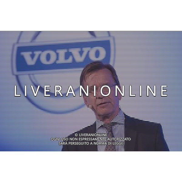 (130503) -- STOCKHOLM, May 3, 2013 () -- Hakan Samuelsson, the President and CEO of Volvo Car Group, addresses a news conference in Stockholm, capital of Sweden, on May 3, 2013. The profit of Volvo Car Group slumped by 99.1 percent in 2012, being strongly affected by the economic situation in Europe, said the company in a statement on Friday. (/Liu Yinan) (lr)