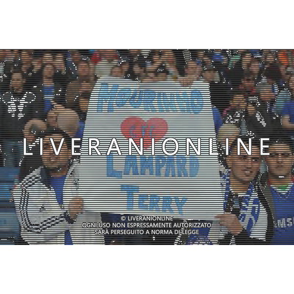 Stamford Bridge Chelsea v Basel (3-1, 5-2 agg) 02/05/2013 Europa League Semi-Final 2nd leg Chelsea fans make their feelings known Photo: Roger Parker Fotosports International AG ALDO LIVERANI S A S ONLY ITALY