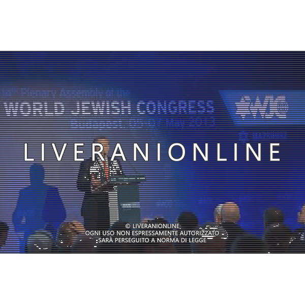 (130505) -- BUDAPEST, May 5, 2013 () -- Hungarian Prime Minister Viktor Orban addresses the 14th Plenary Assembly of the World Jewish Congress (WJC) in Budapest, Hungary, on May 5, 2013. (/Attila Volgyi) ©photoshot/AGENZIA ALDO LIVERANI SAS - ITALY ONLY - La 14ma Assemblea Plenaria del Congresso Mondiale Ebraico (WJC) a Budapest, in Ungheria, il 5 maggio 2013