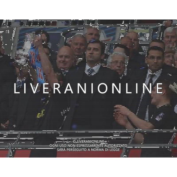 MANCHESTER CITY OWNERS LOOK AT THE FA CUP MANCHESTER CITY V WIGAN ATHLETIC MANCHESTER CITY V WIGAN ATHLETIC. THE FA CUP FINAL 2013 WEMBLEY STADIUM, LONDON, ENGLAND, UK 11 May 2013 GAR68286 WARNING! This Photograph May Only Be Used For Newspaper And/Or Magazine Editorial Purposes. May Not Be Used For Publications Involving 1 player, 1 Club Or 1 Competition Without Written Authorisation From Football DataCo Ltd. For Any Queries, Please Contact Football DataCo Ltd on +44 (0) 207 864 9121 ©photoshot/AGENZIA ALDO LIVERANI SAS - ITALY ONLY - EDITORIAL USE ONLY