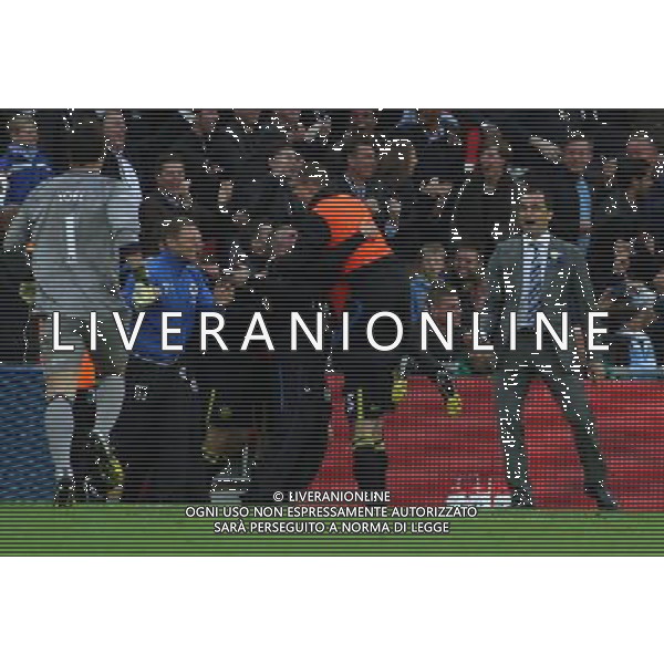 JOEL ROBLES \' ROBERTO MARTINEZ CELEBRATE GOAL MANCHESTER CITY V WIGAN ATHLETIC MANCHESTER CITY V WIGAN ATHLETIC. THE FA CUP FINAL 2013 WEMBLEY STADIUM, LONDON, ENGLAND, UK 11 May 2013 GAR68275 WARNING! This Photograph May Only Be Used For Newspaper And/Or Magazine Editorial Purposes. May Not Be Used For Publications Involving 1 player, 1 Club Or 1 Competition Without Written Authorisation From Football DataCo Ltd. For Any Queries, Please Contact Football DataCo Ltd on +44 (0) 207 864 9121 ©photoshot/AGENZIA ALDO LIVERANI SAS - ITALY ONLY - EDITORIAL USE ONLY