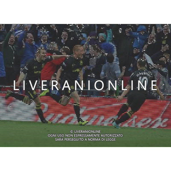 BEN WATSON CELEBRATES GOAL WITH CALLUM MCMANAMAN \' SHAUN MALONEY MANCHESTER CITY V WIGAN ATHLETIC MANCHESTER CITY V WIGAN ATHLETIC. THE FA CUP FINAL 2013 WEMBLEY STADIUM, LONDON, ENGLAND, UK 11 May 2013 GAR68274 WARNING! This Photograph May Only Be Used For Newspaper And/Or Magazine Editorial Purposes. May Not Be Used For Publications Involving 1 player, 1 Club Or 1 Competition Without Written Authorisation From Football DataCo Ltd. For Any Queries, Please Contact Football DataCo Ltd on +44 (0) 207 864 9121 ©photoshot/AGENZIA ALDO LIVERANI SAS - ITALY ONLY - EDITORIAL USE ONLY