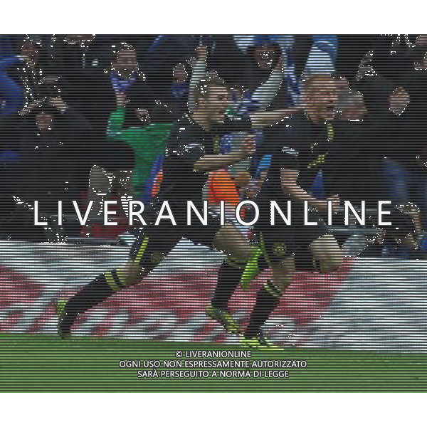 BEN WATSON CELEBRATES GOAL WITH CALLUM MCMANAMAN MANCHESTER CITY V WIGAN ATHLETIC MANCHESTER CITY V WIGAN ATHLETIC. THE FA CUP FINAL 2013 WEMBLEY STADIUM, LONDON, ENGLAND, UK 11 May 2013 GAR68272 WARNING! This Photograph May Only Be Used For Newspaper And/Or Magazine Editorial Purposes. May Not Be Used For Publications Involving 1 player, 1 Club Or 1 Competition Without Written Authorisation From Football DataCo Ltd. For Any Queries, Please Contact Football DataCo Ltd on +44 (0) 207 864 9121 ©photoshot/AGENZIA ALDO LIVERANI SAS - ITALY ONLY - EDITORIAL USE ONLY