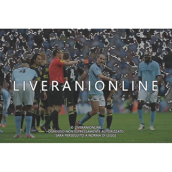 Pablo Zabaleta is shown the Red Card by Referee Andre Mariner Manchester City 2012/13 Manchester City V Wigan Athletic (0-1) 11/05/13 FA Cup Final Photo: Robin Parker Fotosports International ©PHOTOSHOT/AGENZIA ALDO LIVERANI SAS - ITALY ONLY - EDITORIAL USE ONLY