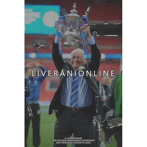 Dave Whelan Chairman Celebrates with the FA Cup Wigan Athletic 2012/13 Wigan Athletic FA Cup Winners Manchester City V Wigan Athletic (0-1) 11/05/13 FA Cup Final Photo: Robin Parker Fotosports International ©PHOTOSHOT/AGENZIA ALDO LIVERANI SAS - ITALY ONLY - EDITORIAL USE ONLY