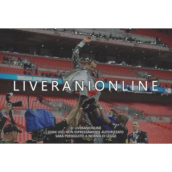 Roberto Martinez Manager Celebrates as Wigan Athlectic Players throw him in the air Wigan Athletic FA Cup Winners 2013 Manchester City V Wigan Athletic (0-1) 11/05/13 FA Cup Final Photo: Robin Parker Fotosports International ©PHOTOSHOT/AGENZIA ALDO LIVERANI SAS - ITALY ONLY - EDITORIAL USE ONLY