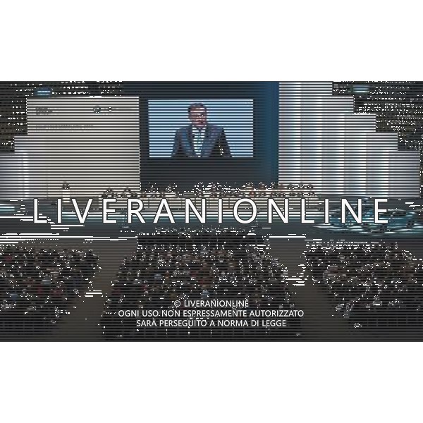(HANDOUT) A handout from BMW dated 14 May 2013 shows CEO of BMW Norbert Reithofer (L on stage) giving a speech to shareholders during the BMW annual shareholders meeting at Olympiahalle in Munich, Germany, 14 May 2013. CEO Reithofer asked for support from the shareholders concerning the upcoming release of the new electric car, the BMW i3. Photo: CHRISTIAN STADLER/BMW (ATTENTION: Editorial Use only with the naming of the source: Photo: Christian Stadler/BMW) ©Photoshot/Ag. Aldo Liverani s.a.s.-Only Italy-Editorial Use Only