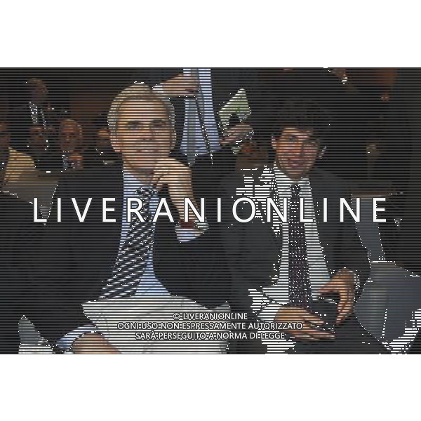 MILANO 20/5/2013 SALA BUZZATI VIA BALZAN, 3 CONVEGNO DELLA GAZZETTA DELLO SPORT: \'IL CALCIO CHE VOGLIAMO\' NELLA FOTO MARCELLO NICCHI E DEMETRIO ALBERTINI FOTO ROMANO/AG ALDO LIVERANI S.A.S.