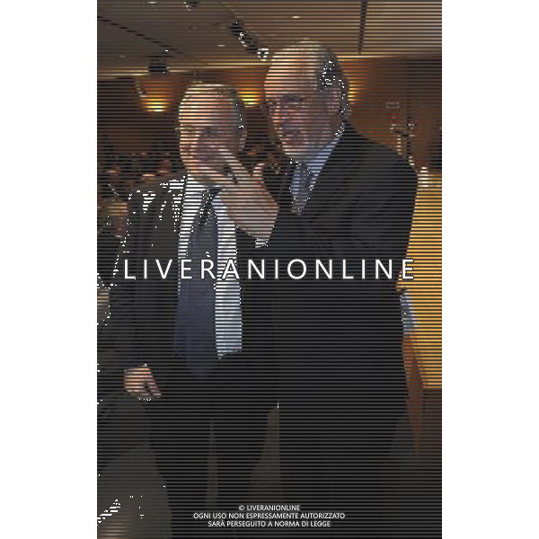 MILANO 20/5/2013 SALA BUZZATI VIA BALZAN, 3 CONVEGNO DELLA GAZZETTA DELLO SPORT: \'IL CALCIO CHE VOGLIAMO\' NELLA FOTO CLAUDIO LOTITO E GIANPAOLO POZZO FOTO ROMANO/AG ALDO LIVERANI S.A.S.