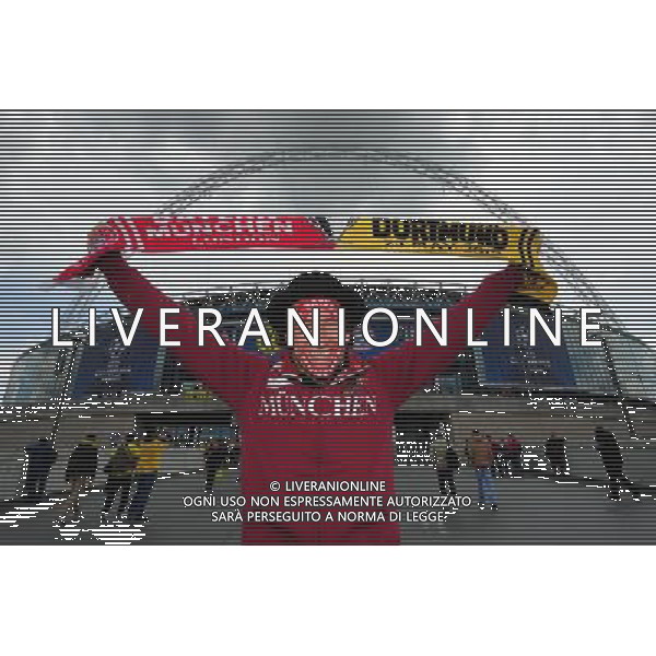 A Bayern Munich fan outside Wembley Stadium ahead of the 2013 Champions League Final (Photo by Chris Vaughan/CameraSport) Football - UEFA Champions League Final - Borussia Dortmund v Bayern Munich - Saturday 25th May 2013 - Wembley - London © CameraSport - 43 Linden Ave. Countesthorpe. Leicester. England. LE8 5PG - Tel: +44 (0) 116 277 4147 - admin@camerasport.com - www.camerasport.com AG ALDO LIVERANI S A S ONLY ITALY