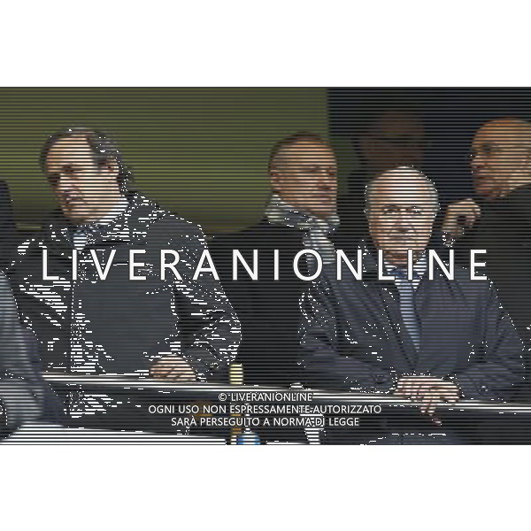 (130524) -- LONDON, May 24, 2013 () -- FIFA President Sepp Blatter (R, front) and UEFA President Michel Platini (L, front) are seen before the UEFA Women\'s Champions League final match between Wolfsburg and Olympique Lyonnais in London, Britain, on May 23, 2013. Wolfsburg won the match 1-0 and claimed the title. (/Wang Lili) AG ALDO LIVERANI S A S ONLY ITALY