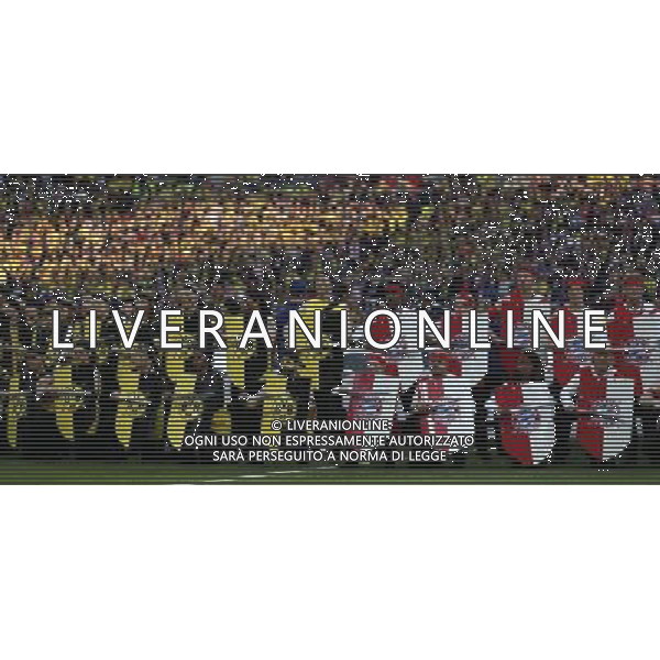 (130526) -- LONDON, May 26, 2013 () -- Actors perform during the opening ceremony for the UEFA Champions League final football match between Borussia Dortmund and Bayern Munich at Wembley Stadium in London, Britain on May 25, 2013. Bayern Munich claimed the title with 2-1.(/Wang Lili) ©Photoshot/AGENZIA ALDO LIVERANI SAS-ITALY ONLY - EDITORIAL USE ONLY
