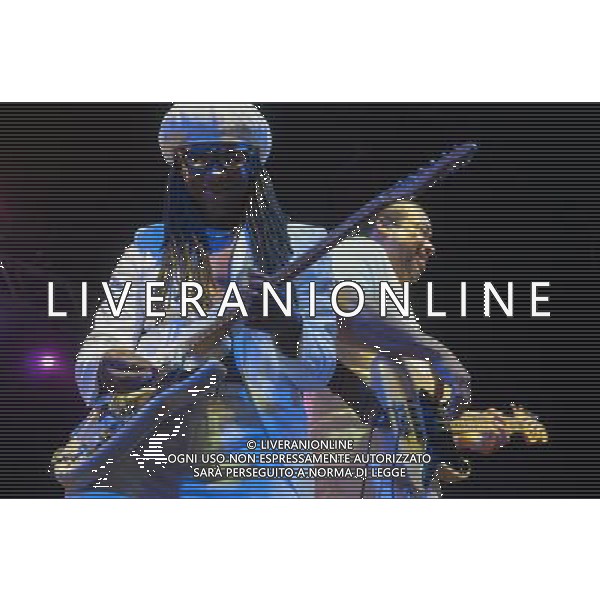 Chic performing at The Ritz, Manchester, England on 29th May 2013. Nile Rodgers, guitar / vocals and Jerry Barnes, bass. AG ALDO LIVERANI S A S ONLY ITALY