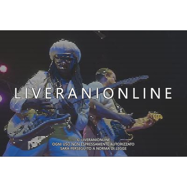 Chic performing at The Ritz, Manchester, England on 29th May 2013. Nile Rodgers, guitar / vocals and Jerry Barnes, bass. AG ALDO LIVERANI S A S ONLY ITALY