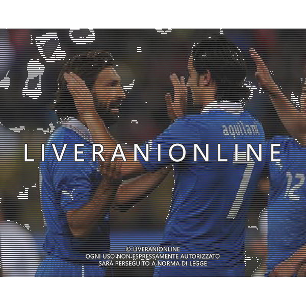 Gara Amichevole Bologna - 31.05.2013 Italia-San Marino Nella Foto:aquilani esulta con pirlo /Ph.Vitez-Ag. Aldo Liverani