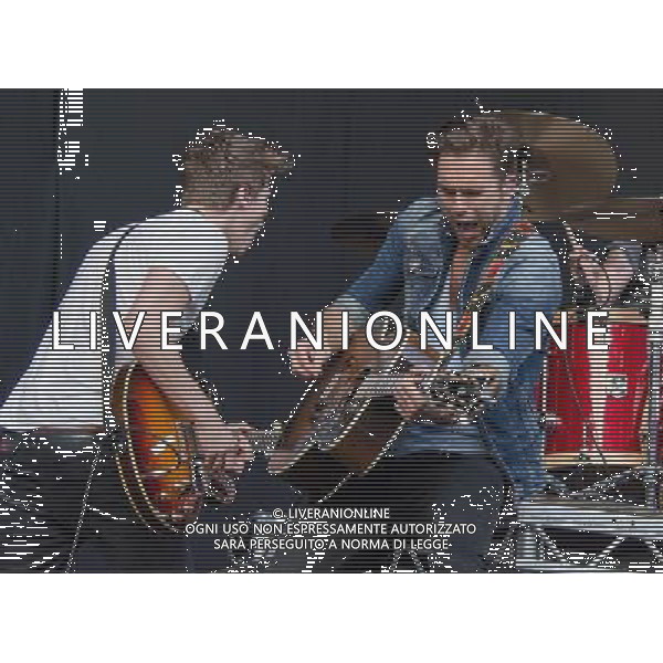 Joel Peat and Andy Brown of Lawson performing at the Allstarz Summer Party at the Madejski Stadium, Reading, Berkshire. 1st June 2013. ©PHOTOSHOT/AGENZIA ALDO LIVERANI SAS - ITALY ONLY - EDITORIAL USE ONLY ©Photoshot/Ag. Aldo Liverani s.a.s.-Only Italy-Editorial Use Only