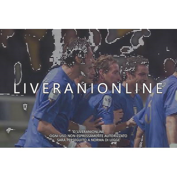 STADIO TARDINI DI PARMA 13/10/2004 ITALIA-BIELORUSSIA NELLA FOTO ABBRACCI ITALIA FOTO DFP-AG ALDO LIVERANI SAS