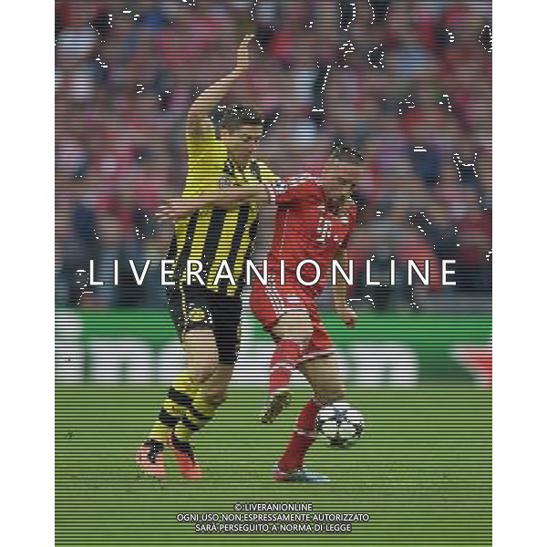 Franck Ribery Bayern Munich Champions League Final 2013 Robert Lewandowski Borussia Dortmund Borussia Dortmund V Bayern Munich (1-2) 25/05/13 UEFA Champions League Final 2013 at Wembley Stadium Photo: Robin Parker Fotosports International ©photoshot/AGENZIA ALDO LIVERANI SAS - ITALY ONLY - Borussia Dortmund - Bayern Monaco UEFA Champions League 2012/2013 Finale Londra - 25.05.2013