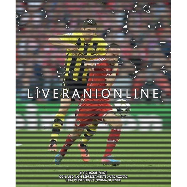 Franck Ribery Bayern Munich Champions League Final 2013 Robert Lewandowski Borussia Dortmund Borussia Dortmund V Bayern Munich (1-2) 25/05/13 UEFA Champions League Final 2013 at Wembley Stadium Photo: Robin Parker Fotosports International ©photoshot/AGENZIA ALDO LIVERANI SAS - ITALY ONLY - Borussia Dortmund - Bayern Monaco UEFA Champions League 2012/2013 Finale Londra - 25.05.2013