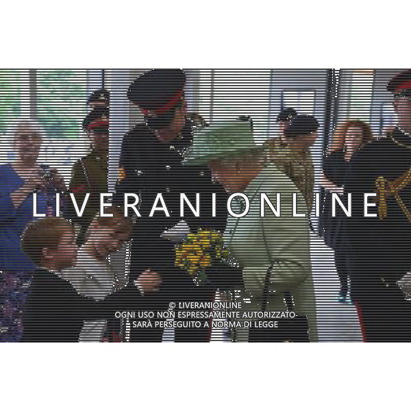 HM The Queen, Captain General of The Royal Artillery on a visit to The King\'s Troop, Royal Horse Artillery to King George VI Lines, Woolwich on Friday 31st May 2013 ©photoshot/AGENZIA ALDO LIVERANI SAS - ITALY ONLY - REALI INGLESI: La Regina Elisabetta II d\'inghiletrra in visita alle truppe della Royal Horse Artillery a re Giorgio VI Lines, Woolwich 31 maggio, 2013