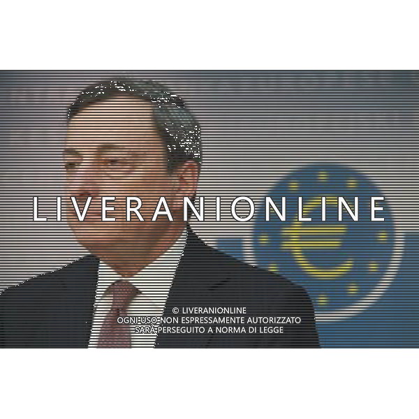 (130606) -- FRANKFURT, June 6, 2013 () -- The European Central Bank (ECB) President Mario Draghi attends a press conference in Frankfurt, Germany, June 6, 2013. ECB on Thursday left key interest rates unchanged and the benchmark interest rate stands at a record low of 0.5 percent after a cut in May. (/Shen Zhengning) (xzj) /Ag. Aldo Liverani s.a.s.-Only Italy-Editorial Use Only