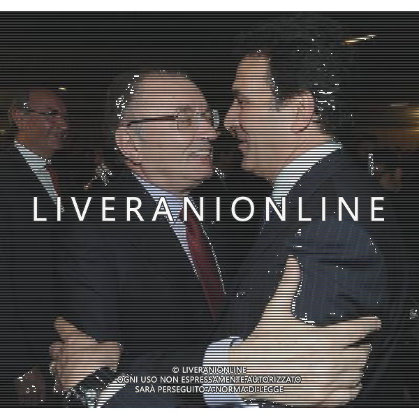 MILANO 11/6/2013 ASSOLOMBARDA, VIA PANTANO, 9 RAPPORTO DELLA BANCA D\' ITALIA: \'L\' ECONOMIA DELLA LOMBARDIA\' NELLA FOTO GIORGIO SQUINZI E GIUSEPPE SOPRANZETTI FOTO ROMANO/AG ALDO LIVERANI S.A.S.