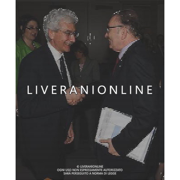 MILANO 11/6/2013 ASSOLOMBARDA, VIA PANTANO, 9 RAPPORTO DELLA BANCA D\' ITALIA: \'L\' ECONOMIA DELLA LOMBARDIA\' NELLA FOTO SALVATORE ROSSI E GIORGIO SQUINZI FOTO ROMANO/AG ALDO LIVERANI S.A.S.