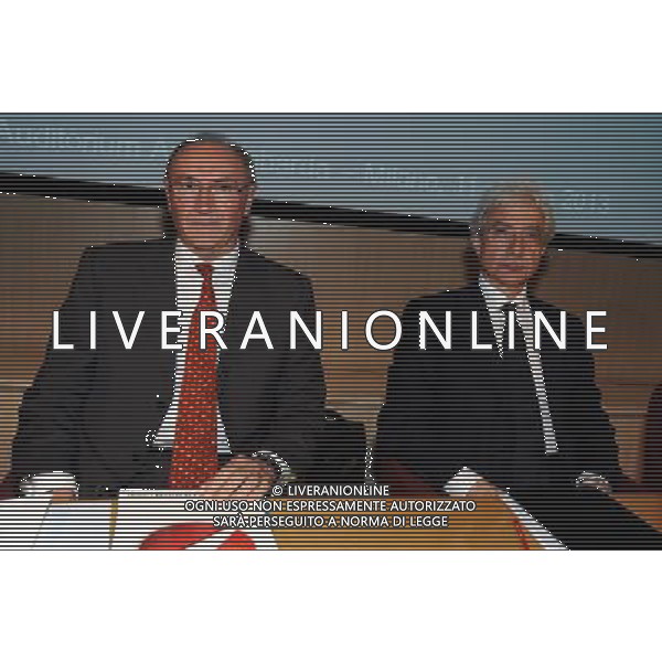 MILANO 11/6/2013 ASSOLOMBARDA, VIA PANTANO, 9 RAPPORTO DELLA BANCA D\' ITALIA: \'L\' ECONOMIA DELLA LOMBARDIA\' NELLA FOTO FEDERICO GHIZZONI E SALVATORE ROSSI FOTO ROMANO/AG ALDO LIVERANI S.A.S.