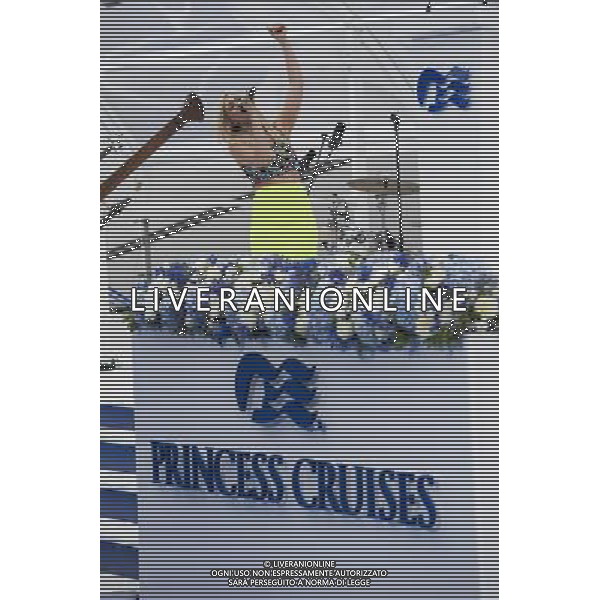 Natasha Bedingfield performs during the naming ceremony of The Royal Princess cruise-ship as a guest of honour on June 13, 2013 in Southampton, England. ©photoshot/AGENZIA ALDO LIVERANI SAS - ITALY ONLY - REALI INGLESI: Sua Altezza Reale Kate Middleton Duchessa di Cambridge partecipa alla cerimonia di intitolazione del varo della nave da crociera Royal Princess come ospite d\'onore in Southampton, Inghilterra 13 giugno 2013
