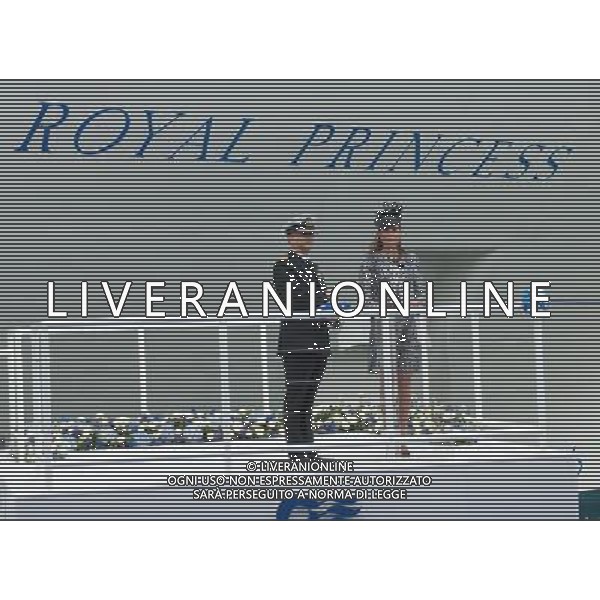 Her Royal Highness The Duchess of Cambridge, as the ship\'s Godmother, names the ship, Royal Princess. The ceremony, which will involve a blessing, the celebratory tradition of smashing a bottle over the hull of the ship and a performance by the Royal Marines Band and the pipers of the Irish Guards. The Duchess of Cambridge will also embark the ship for a brief tour. The ship\'s inaugural celebrations will conclude with her maiden voyage on 16th June. Following this, the ship will sail Mediterranean cruises throughout the summer and Eastern Caribbean cruises in autumn. Southampton, UK, 13-6-2-13 AG ALDO LIVERANI SAS ONLY ITALY