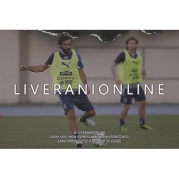 (130614) -- RIO DE JANEIRO, June 14, 2013 () -- Italy\'s Andrea Pirlo (L) participates in a training session at Joao Havelange Olimpic Stadium, in Rio de Janeiro, Brazil, on June 13, 2013. Italy\'s National Team will face Mexico on Sunday in Maracana Stadium, at the FIFA Confederations Cup Brazil 2013. (/AGENCIA ESTADO) (da) (sp) ***BRAZIL OUT*** AG ALDO LIVERANI SAS ONLY ITALY