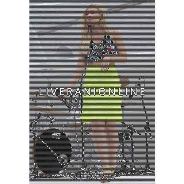 SOUTHAMPTON, ENGLAND - JUNE 13: Pop singer Natasha Bedingfield performs as Catherine, Duchess of Cambridge attends the Princess Cruises ship naming ceremony at Ocean Terminal on June 13, 2013 in Southampton, England. AG ALDO LIVERANI SAS ONLY ITALY