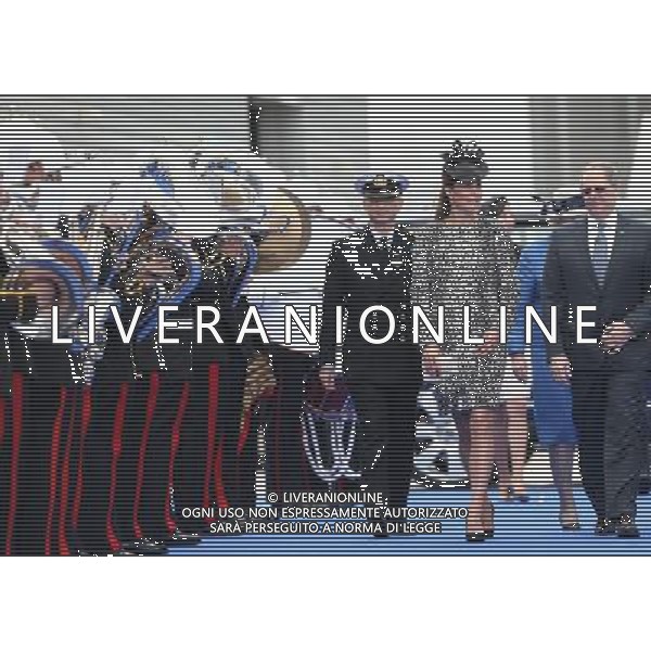 SOUTHAMPTON, ENGLAND - JUNE 13: (L-R) Captain Tony Draper, Catherine, Duchess of Cambridge and President and CEO of Princess Cruises Alan Buckelew arrive for the Princess Cruises ship naming ceremony at Ocean Terminal on June 13, 2013 in Southampton, England. AG ALDO LIVERANI SAS ONLY ITALY