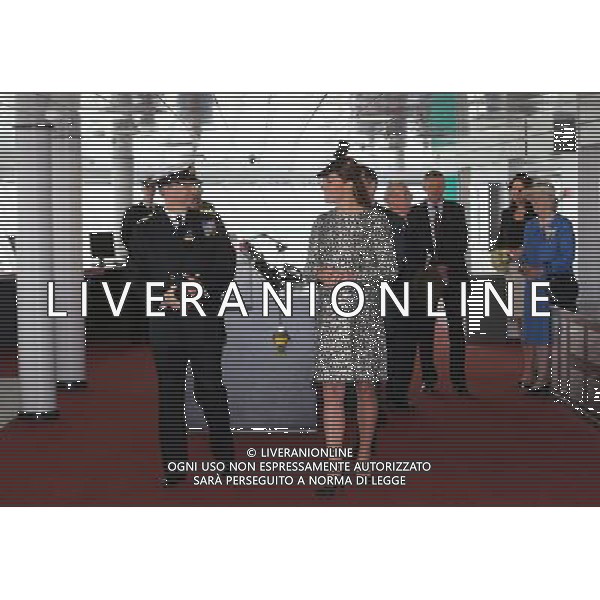 SOUTHAMPTON, ENGLAND - JUNE 13: Captain Tony Draper gives Catherine, Duchess of Cambridge a tour on board the Princess Cruises ship during its naming ceremony at Ocean Terminal on June 13, 2013 in Southampton, England. AG ALDO LIVERANI SAS ONLY ITALY