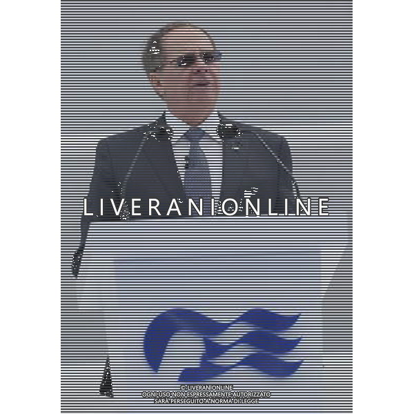 SOUTHAMPTON, ENGLAND - JUNE 13: President and CEO of Princess Cruises Alan Buckelew speaks as Catherine, Duchess of Cambridge attends the Princess Cruises ship naming ceremony at Ocean Terminal on June 13, 2013 in Southampton, England. AG ALDO LIVERANI SAS ONLY ITALY