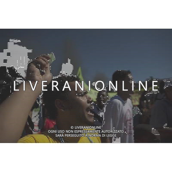 (130615) -- BRASILIA, June 15, 2013 () -- A man attends a protest in front of the Mane Garrincha National Stadium, in Brasilia, Brazil, on June 14, 2013. The 2013 FIFA Confederations Cup will be held from June 15 to June 30, 2013. (/Guillermo Arias) (py) ©photoshot/AGENZIA ALDO LIVERANI SAS - ITALY ONLY - Manifestazioni e preparativi per l\'apertura della Confederations Cup di calcio Brasile 2013 in Brasile 14 giugno 2013. La FIFA Confederations Cup si terra\' dal 15 al 30 giugno 