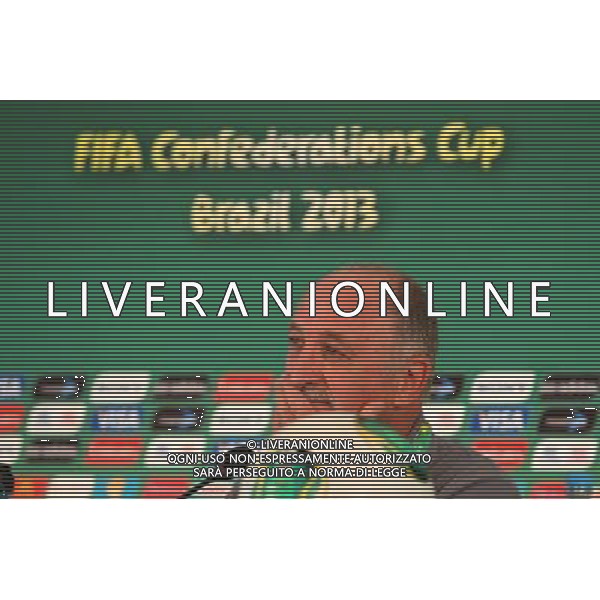 (130615) -- BRASILIA, June 15, 2013 () -- Brazil\'s head coach Luiz Felipe Scolari participates in a press conference at Brasilia\'s Mane Garrincha National Stadium, in Brasilia, Brazil, on June 14, 2013. The FIFA Confederations Cup Brazil 2013 will be held from June 15 to June 30. (/StraffonImages) (itm) (sp) ©photoshot/AGENZIA ALDO LIVERANI SAS - ITALY ONLY - Manifestazioni e preparativi per l\'apertura della Confederations Cup di calcio Brasile 2013 in Brasile 14 giugno 2013. La FIFA Confederations Cup si terra\' dal 15 al 30 giugno 