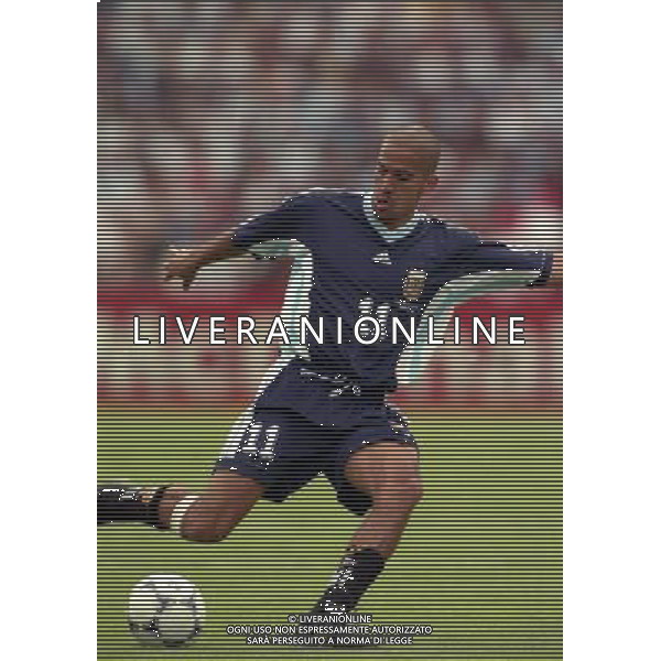 ARGENTINA CROAZIA MONDIALI DI CALCIO 1998 FRANCIA NELLA FOTO SEBASTIAN VERON AG ALDO LIVERANI S A S 26/06/1998