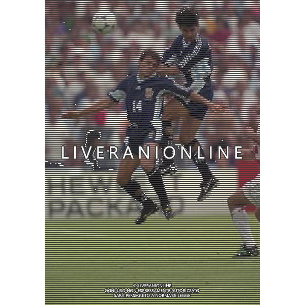 ARGENTINA CROAZIA MONDIALI DI CALCIO 1998 FRANCIA NELLA FOTO VIVAS NELSON ROBERT AYALA AG ALDO LIVERANI S A S 26/06/1998