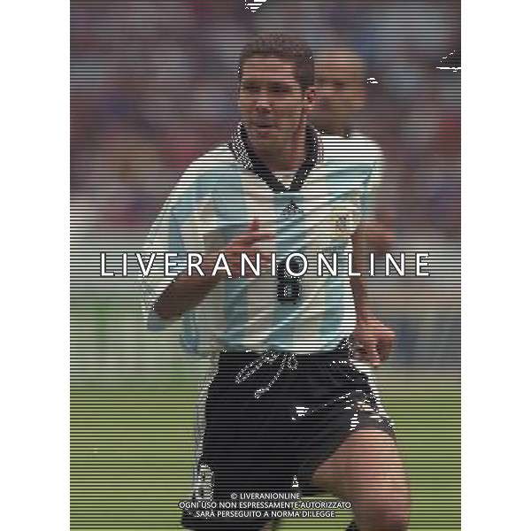 ARGENTINA GIAPPONE CAMPIONATI DEL MONDO FRANCIA 98-14/06/1998 NELLA FOTO DIEGO PABLO SIMEONE AG ALDO LIVERANI S A S