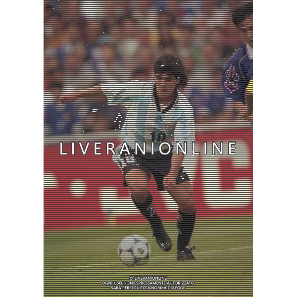 ARGENTINA GIAPPONE CAMPIONATI DEL MONDO FRANCIA 98-14/06/1998 NELLA FOTO ARIEL ORTEGA AG ALDO LIVERANI S A S